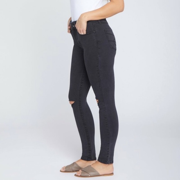 Seven7 Tummy Less sz 14 High Rise Skinny Jeans MY17975BF NWT Black - Picture 3 of 8